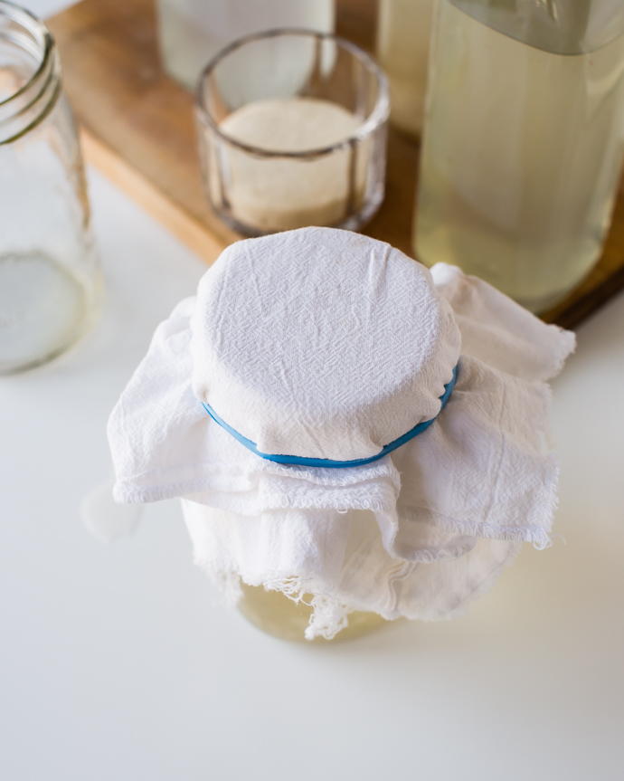 covered water kefir jar